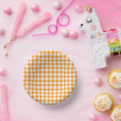 Tiny Orange and White Gingham Pappteller (Party)