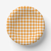 Tiny Orange and White Gingham Pappteller (Vorderseite)