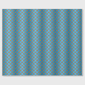 Tiny Orange Katzen auf blau Geschenkpapier (Flach)