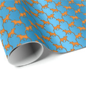 Tiny Orange Katzen auf blau Geschenkpapier (Rolleneckpunkt)