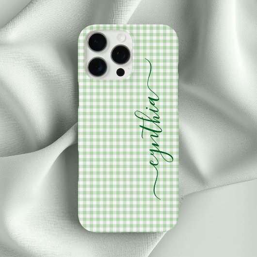 Tiny Pale Green Gingham Signature Case-Mate iPhone Hülle