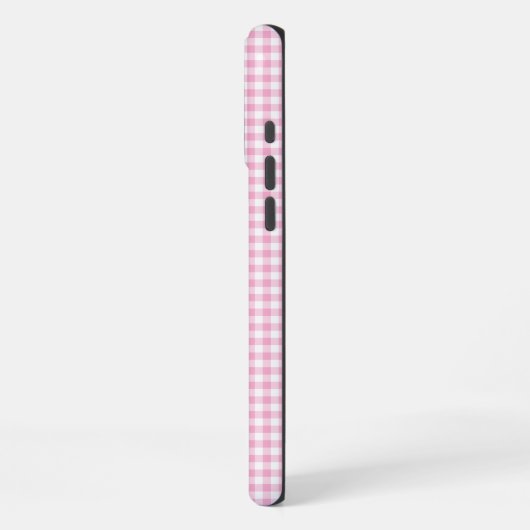 Tiny Pale Pink Gingham Signature iPhone Hülle (Linke Seite)
