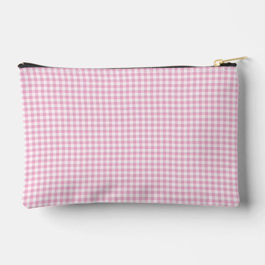 Tiny Pale Pink Gingham Signature Zubehörtasche (Rückseite)