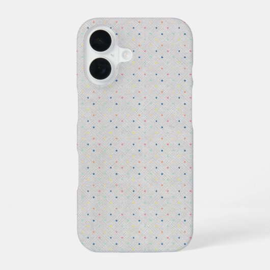 Tiny Pastel Button Dots iPhone 16 Hülle (Rückseite)