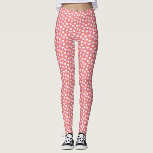 Tiny Pastel Hearts Leggings (Vorderseite)