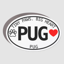 Tiny Paws Big Heart Mops Dog Oval