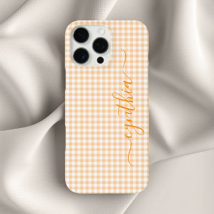 Tiny Peach Gingham Signature iPhone 16 Pro Max Hülle