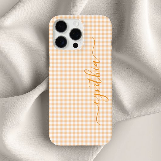 Tiny Peach Gingham Signature Case-Mate iPhone Hülle