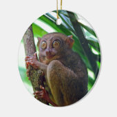 Tiny Philippine tarsier Keramikornament (Links)