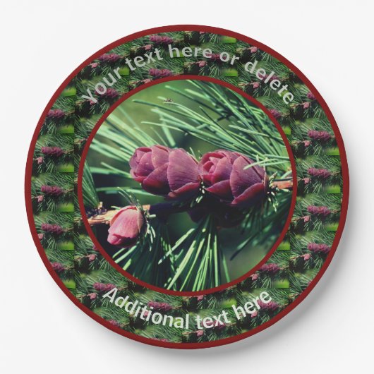 Tiny Pinecones Personalisiertes Party Pappteller (Vorderseite)