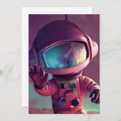 Tiny Pink Alien Feiertagskarte (Vorne/Hinten)