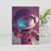 Tiny Pink Alien Feiertagskarte (Stehend Vorderseite)