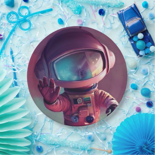 Tiny Pink Alien Pappteller (Party)