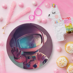 Tiny Pink Alien Pappteller