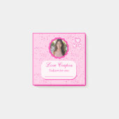 Tiny Pink and White Hearts Liebe Coupons mit Foto Post-it Klebezettel (Vorderseite)