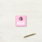 Tiny Pink and White Hearts Liebe Coupons mit Foto Post-it Klebezettel (Auf Schreibtisch)