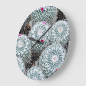 Tiny Pink Blume Cactus Pflanze Große Wanduhr (Winkel)