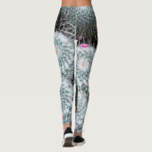 Tiny Pink Blume Cactus Pflanze Leggings (Rückseite)