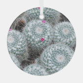 Tiny Pink Blume Cactus Pflanze Ornament Aus Glas (Vorderseite)