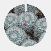 Tiny Pink Blume Cactus Pflanze Ornament Aus Glas (Rückseite)