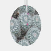 Tiny Pink Blume Cactus Pflanze Ornament Aus Glas (Vorderseite Rechts)