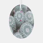 Tiny Pink Blume Cactus Pflanze Ornament Aus Glas (Vorderseite links)