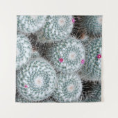 Tiny Pink Blume Cactus Pflanze Wandteppich (Vorderseite (Horizontal))
