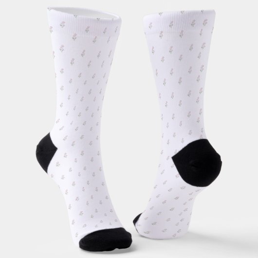 Tiny Pink Cosmos Bouquets Muster Socken (Gewinkelt)