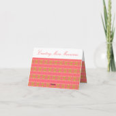Tiny Pink Floral Gemustert Karte (Rückseite)