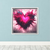 Tiny Pink Heart Leinwanddruck (Insitu (Holzboden))