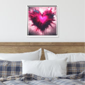 Tiny Pink Heart Leinwanddruck (Insitu (Schlafzimmer))