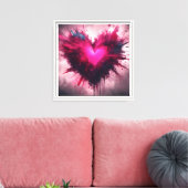 Tiny Pink Heart Leinwanddruck (Insitu (Wohnzimmer))
