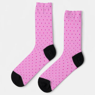 Tiny Pink Polka Dots Pattern auf Lighter Pink Socken