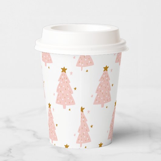 Tiny Pink Weihnachtsbaumen Pappbecher (Rechts)