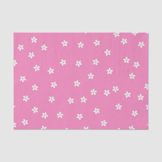 TINY PINK WHITE GREEN BLUME SEIDENPAPIER (Vorderseite)