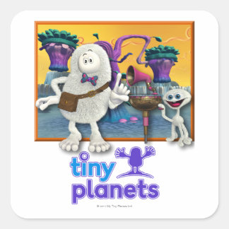 Tiny Planets Jammin Quadratischer Aufkleber