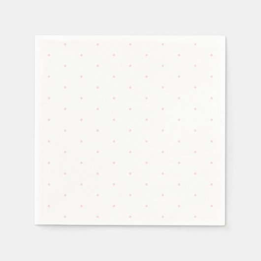 Tiny Polka Punkte leicht rosa und weiß niedlich Serviette (Vorderseite)