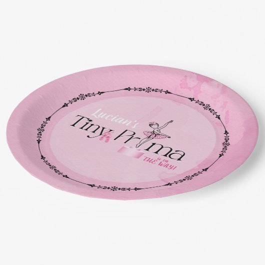 Tiny Prima Is On The Way Paper Plates Pappteller (Schrägansicht)