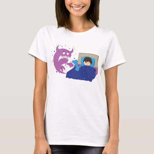 Tiny Protector T-Rex Ladie Angepasste lange Schlan T-Shirt (Vorderseite)