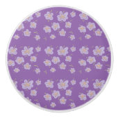 Tiny Purple Blumen Keramikknauf (Vorderseite)