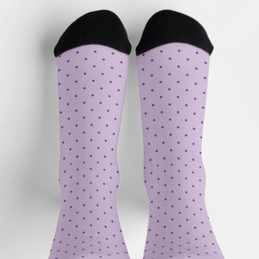 Tiny Purple Polka-Dots Pattern on Light Purple Socken (Oben)