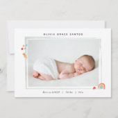 Tiny Rainbow Baby Birth Ankündigung (Vorderseite)