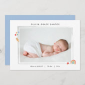 Tiny Rainbow Baby Birth Ankündigung (Vorne/Hinten)