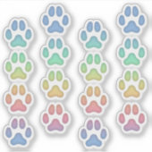 Tiny Rainbow Cat Pawprints Animal Tracks Decals Aufkleber (Vorderseite)