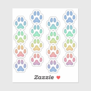 Tiny Rainbow Cat Pawprints Animal Tracks Decals Aufkleber