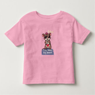 Tiny Rebel Big Heart – Cute Punk Mouse  Kleinkind T-shirt
