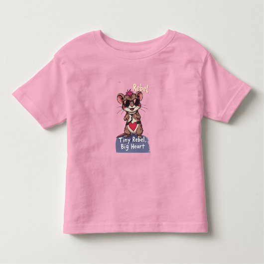 Tiny Rebel Big Heart – Cute Punk Mouse Kleinkind T-shirt (Vorderseite)