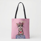 Tiny Rebel Big Heart – Cute Punk Mouse Tasche (Vorderseite)