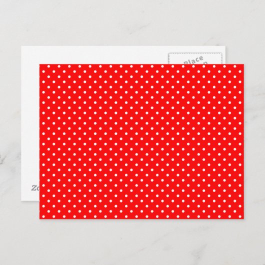 Tiny Red and White Polka Dots Postkarte (Vorne/Hinten)