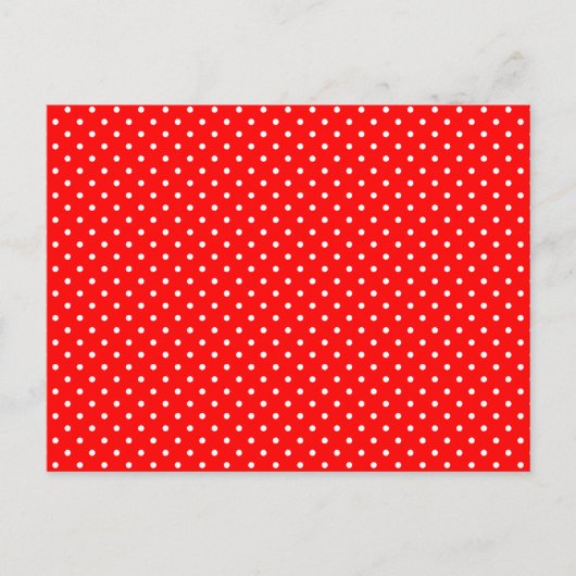 Tiny Red and White Polka Dots Postkarte (Vorderseite)